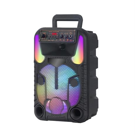 BB1518 8 inch Karaoke Machine with Microphone, Portable Speaker and LED