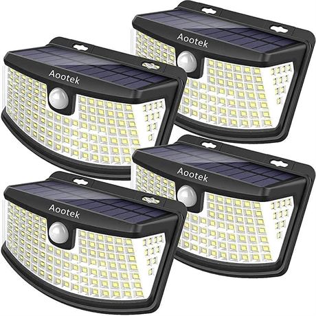 Aootek New Solar Motion Sensor Lights 120 LEDs with Lights Reflector,270° Wide