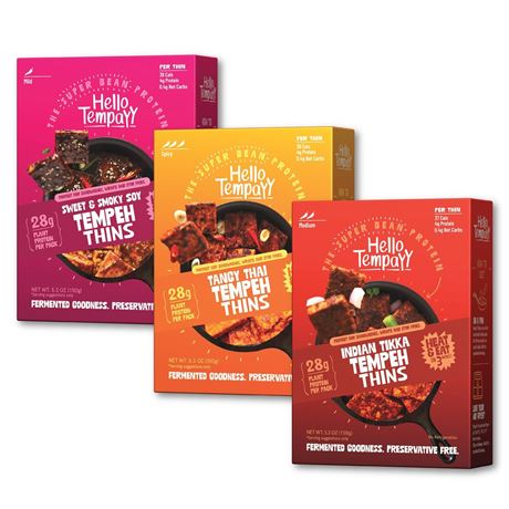 Ready to Cook Tempeh-All Thins Tempeh  28g Clean Protein| High Fiber | More