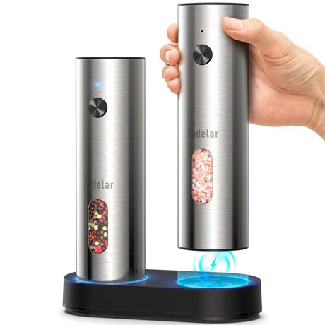 Salt and Pepper Grinder Set Electric,Rechargeable Salt and Pepper Shakers