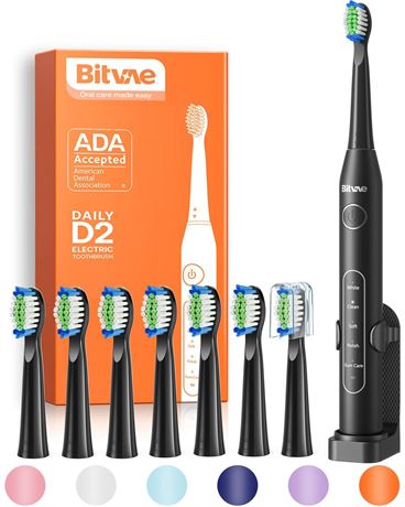 Bitvae Electric Toothbrush for Adults - Ultrasonic Electric Toothbrushes with 8