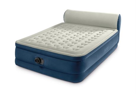 Intex Headboard 18" Queen Dura-Beam Deluxe Raised Air Bed Mattress with