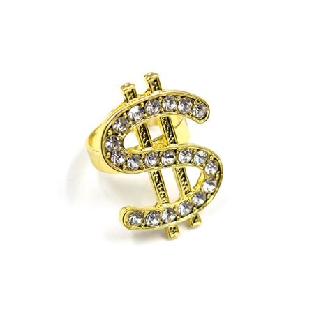 6 Pieces Gold Dollar Sign Ring, Hip Hop Dollar Symbol Ring Jewelry for Rapper