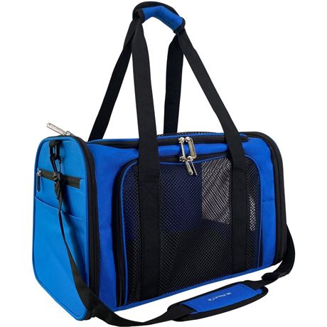 Airline Approved Soft Sided Pet Carrier, 17.5X11X11 Travel Tote with Soft