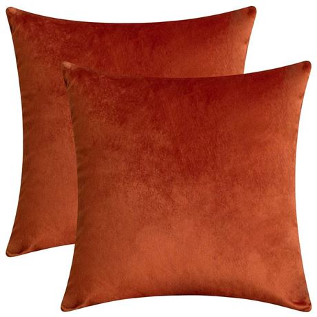 Set of 2 Comfortable Velvet Throw Pillow Cases Decorative Solid Cushion Covers