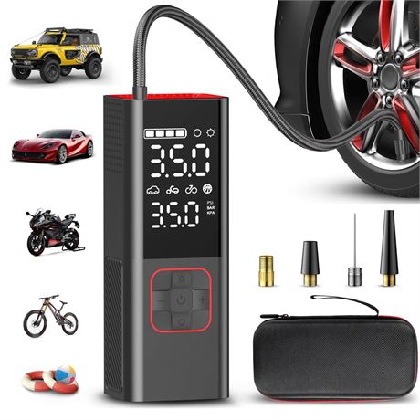 Tire Inflator Portable Air Compressor 20000mAh & 4X Faster Cordless Tire Pump