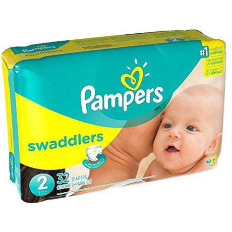 Pampers Swaddlers Diapers, Size 3, 32 Count