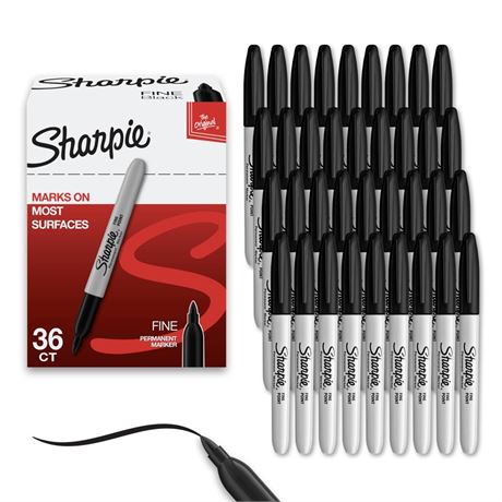 Sharpie Permanent Markers Bulk Set, Fine Tip Markers Set, Markers For Plastic,