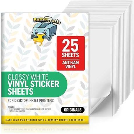 25 Full Sheet Labels Stickers Paper Set, Laser/Ink Jet, Waterproof 10 Clear 10