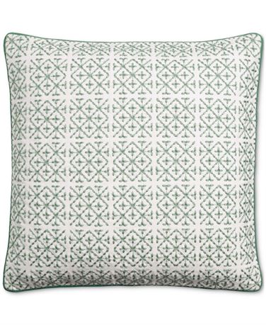 Charter Club Embroidered Tiles Decorative Pillow, 20" X 20", Exclusively at