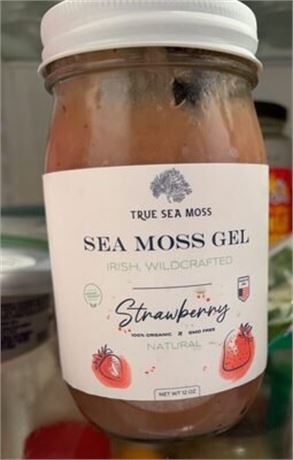 True Sea Moss, Natural Superfood from the Sea, Strawberry, 16 Fl Oz (473 G)