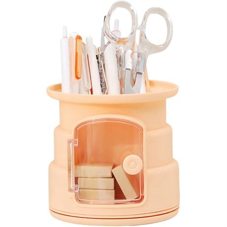 GIB Pen Pencil Holder for Desk, 360 Degree Rotating Desk Organizers and