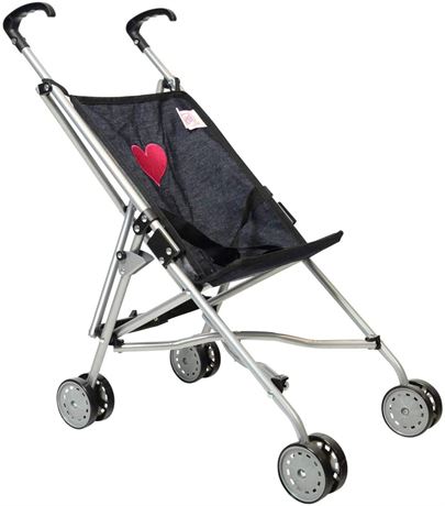 My First Umbrella Doll Stroller in Denim for Toddler black