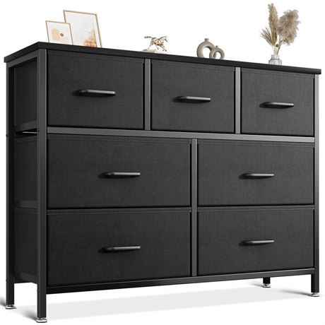 AODK Dresser for Bedroom with 7 Storage Drawers, Fabric Dresser TV Stand with