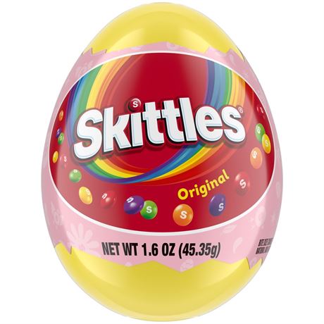 Skittles Original Easter Candy Egg - 1.6 oz Easter Basket Chewy Candy 6 Eggs