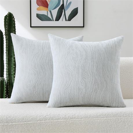 FUTEI Grey Decorative Throw Pillow Covers 24x24 Inch Set of 2,Soft Chenille