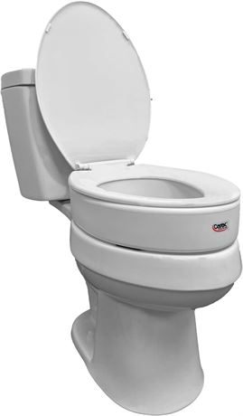 Carex Toilet Seat Riser, Round Raised Toilet Seat Adds 3.5 inches to Toilet