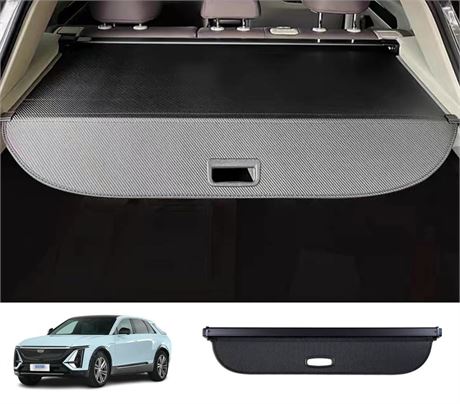 Black Retractable Cargo Cover Compatible with Cadillac Lyriq 2023-2024 Rear