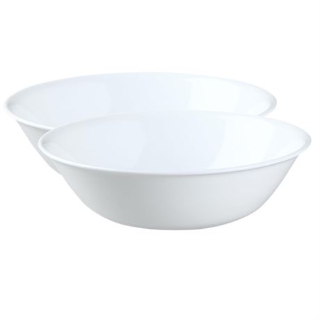 CORELLE , Glass Serving Bowl, White 2 bowls one large and one small