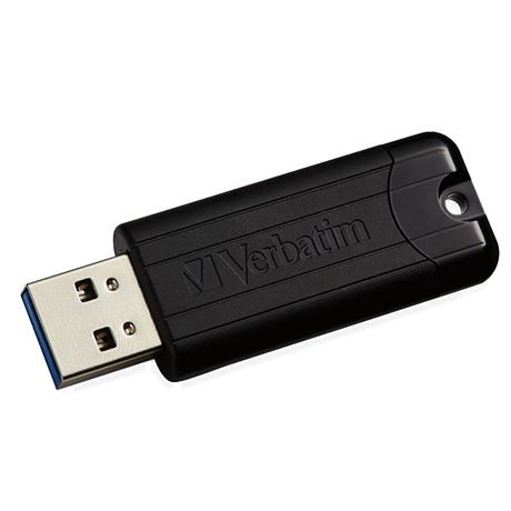 Verbatim 256GB Pinstripe USB 3.2 Gen 1 Flash Drive Retractable Thumb Drive With