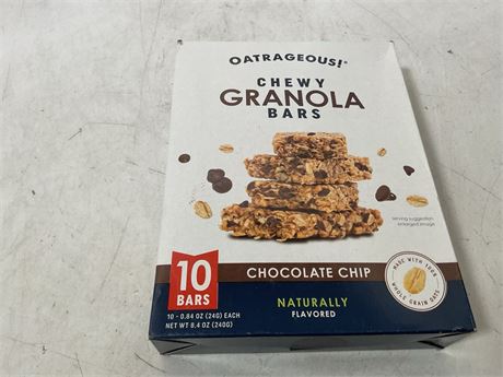 OATRAGEOUS! Chewy Granola Bars, Chocolate Chip Granola Bar Made with Whole