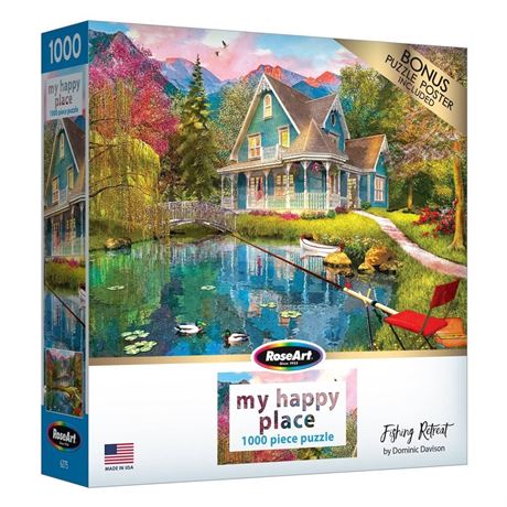 RoseArt My Happy Place Fishing Retreat Jigsaw Puzzle - 1000pc