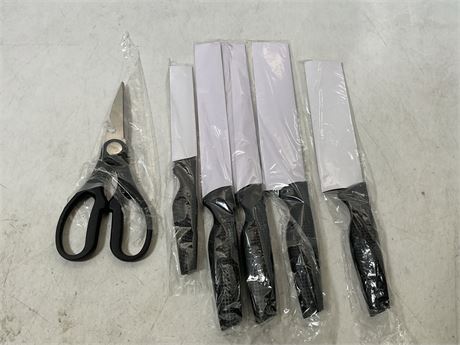 6-Piece Black Knife Set with Magnetic Strip for Wall, Ultra Sharp Magnetic