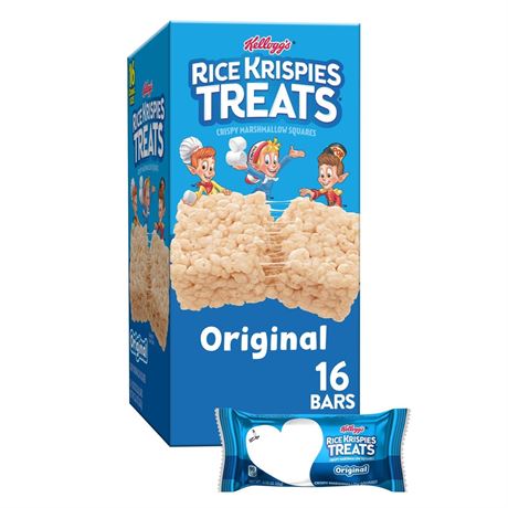 Rice Krispies Treats Original Chewy Crispy Marshmallow Squares, Kids Snacks,