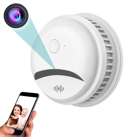 CAMDUCK 4MP HD Smoke Detector Camera|Secret Camera for Home|No Audio