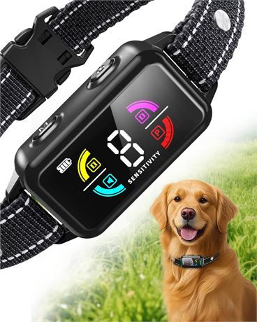 Dog Bark Collar for Large Medium Small Dogs, Smart Automatic AI Bark Collar for