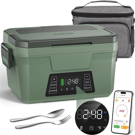 Monteka Cordless Electric Lunch Box for Adults, Rechargeable Heated Lunch Box