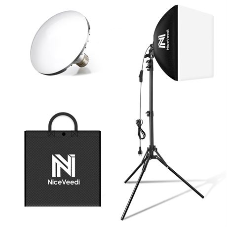 Softbox Lighting Kit, NiceVeedi 16'' x 16'' Softbox Photography Lighting Kit