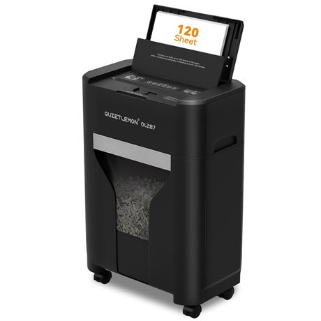 QUIETLEMON 120-Sheet Auto Feed Cross-Cut Paper Shredder Heavy Duty 8 Sheets