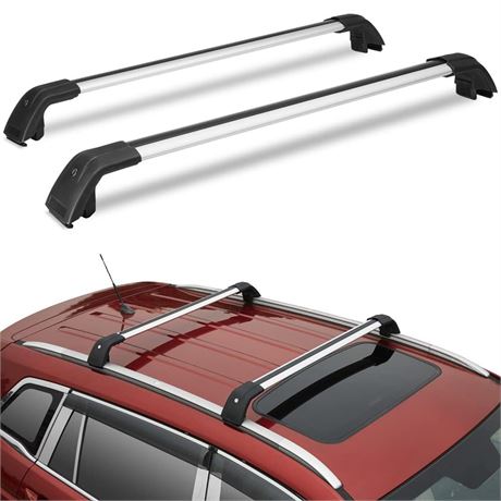 Shark Style Car Roof Rack Cross Bars,Aluminum Roof Top Cross Bar Set – Fits