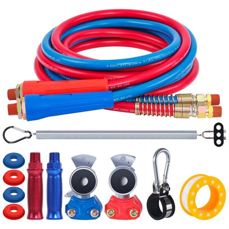 CheeMuii 12 FT Semi Truck Air Line Hose Assembly with Tender Spring & Gladhands
