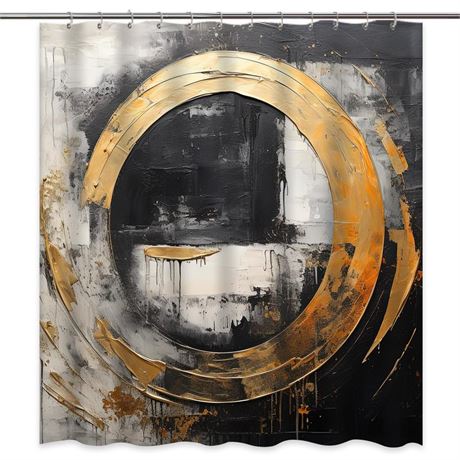 Black Gold Shower Curtain Abstract Abstract Background Decor White Black Gold