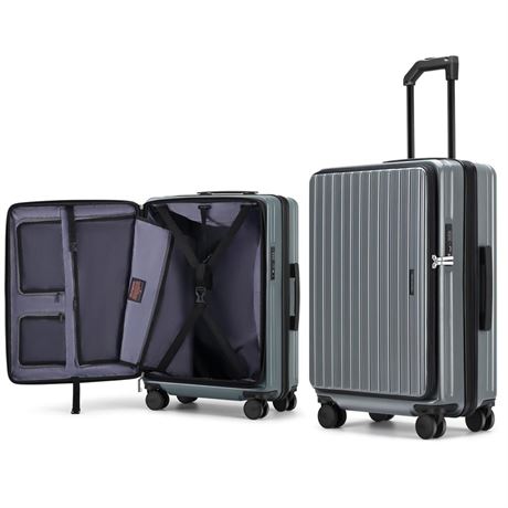 ROAMING 20 Inch Carry On Luggage with Wheels PC Hard Shell Suitcase Top Opening