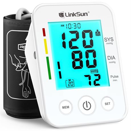 LinkSun Blood Pressure Monitor for Home Use with Large Upper Arm Cuff, Blood