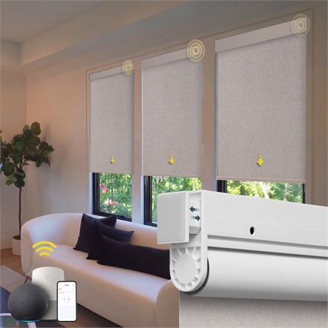 Motorized Blinds No Drill Automatic Blinds for Windows Cordless Roller Shades