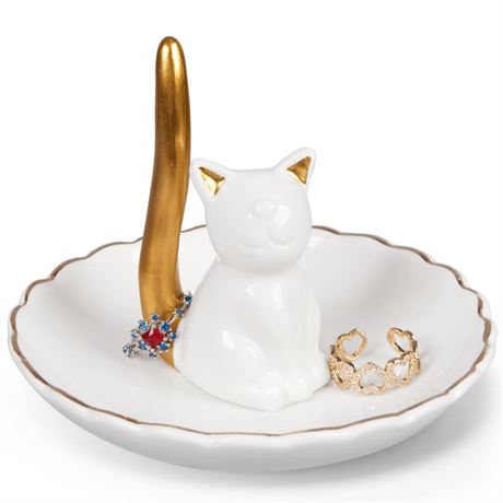 Cat Lover Gifts for Women - Cat Ring Holder Wedding Engagement Ring Jewelry