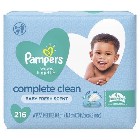Pampers Baby Fresh Baby Wipes 3X Flip-Top Packs 216 Wipes (Select for More
