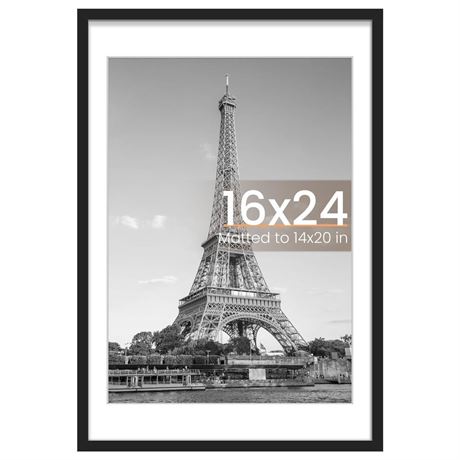 upsimples 16x24 Picture Frame, Display Pictures 14x20 with Mat or 16x24 Without