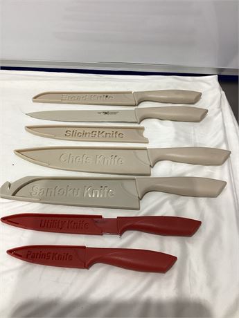 Gibson  Home Bostonville 12 pieces Kitchen knives set w/blade guards /sheaths,