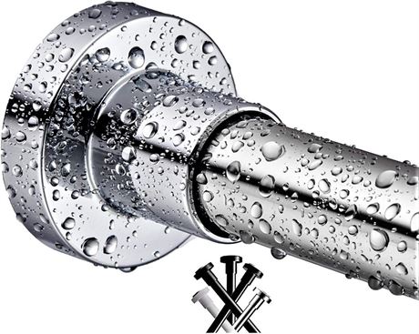 BRIOFOX Shower Curtain Rod 43-73 Inches, Never Rust and Non-Slip Spring Tension