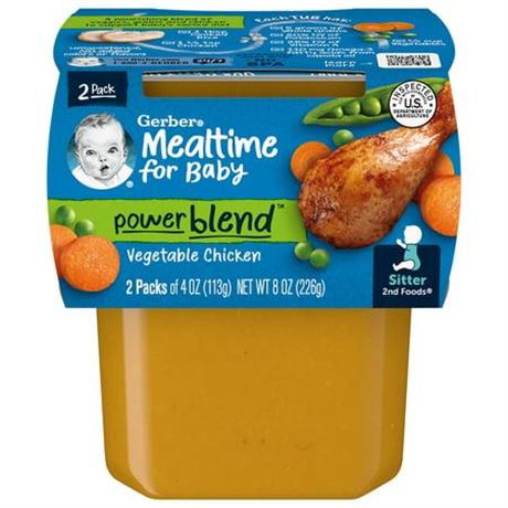 8 Pack Gerber 2nd Foods Baby Foods  Vegetable Chicken Dinner  4 Oz Tubs (8 Pack)