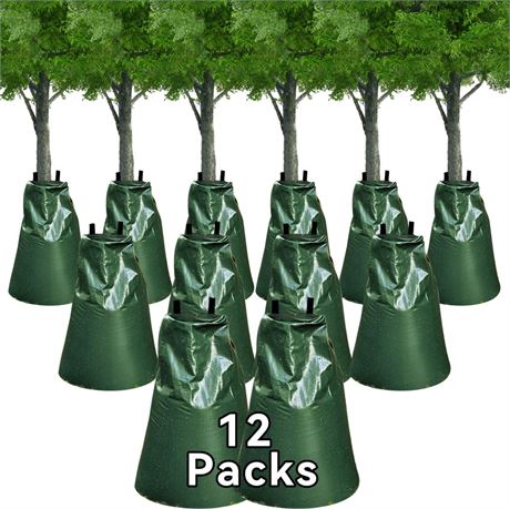 12 Packs Slow Release Tree Watering Bags - 20 Gallon Zippered Automatic Drip