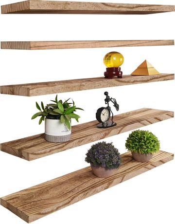 Wood Floating Shelves for Wall Decor, Rustic Wall Shelves for Bedroom Bathroom