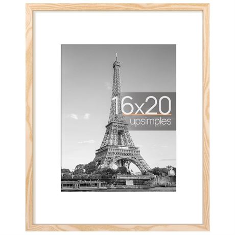 upsimples 16x20 Picture Frame, Display Pictures 11x14 with Mat or 16x20 Without