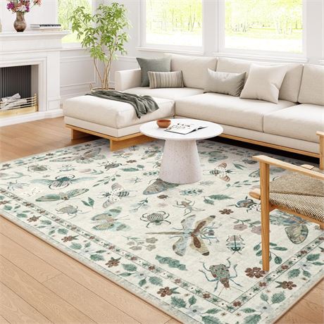 Lahome Insect 8x10 Area Rugs, Soft Washable Rugs 8x10 Living Room Rugs for