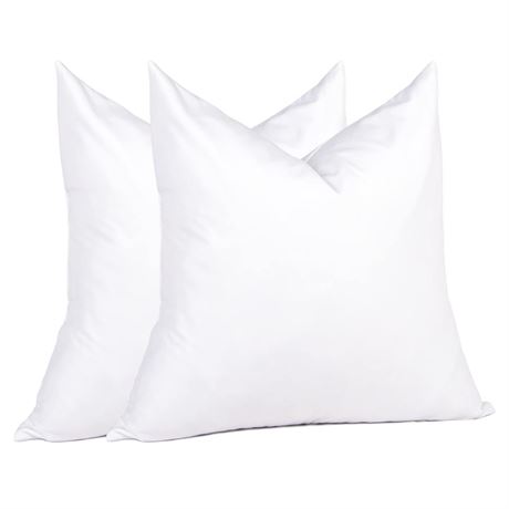 Pillow Inserts 26 x 26 (Pack of 2, White), Down Feather Pillow Stuffer, Premium